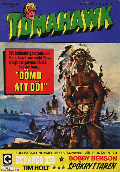 Cover for Tomahawk (Centerförlaget, 1951 series) #12/1968