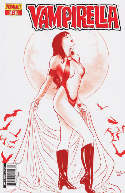 Cover for Vampirella (Dynamite Entertainment, 2010 series) #8 [Blood Red Cover Paul Renaud]