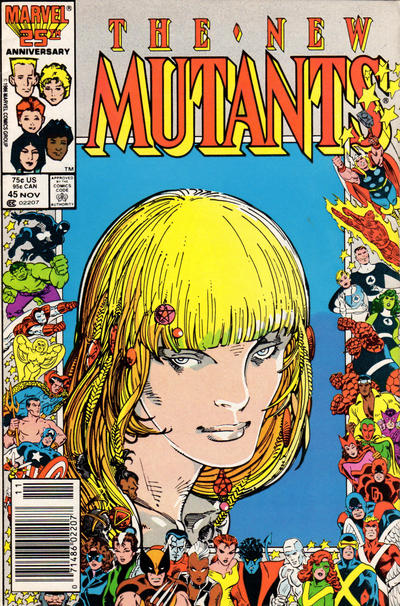 Cover for The New Mutants (Marvel, 1983 series) #45 [Newsstand]
