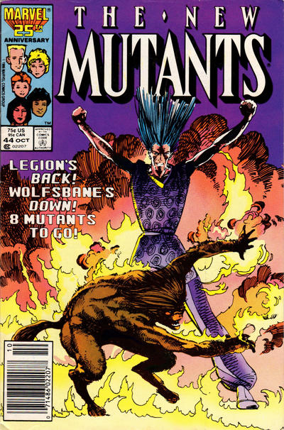 Cover for The New Mutants (Marvel, 1983 series) #44 [Newsstand]