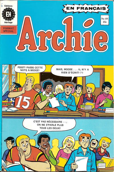 Cover for Archie (Editions Héritage, 1971 series) #49