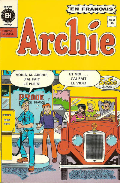Cover for Archie (Editions Héritage, 1971 series) #61