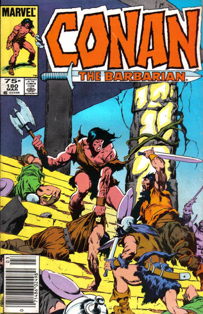Cover for Conan the Barbarian (Marvel, 1970 series) #180 [Newsstand]