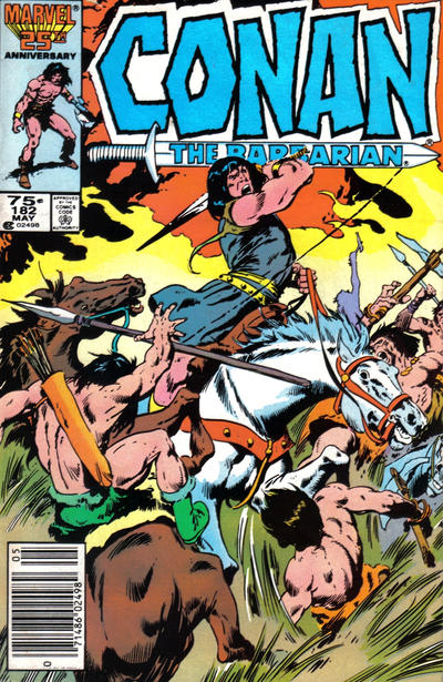 Cover for Conan the Barbarian (Marvel, 1970 series) #182 [Newsstand]