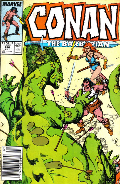Cover for Conan the Barbarian (Marvel, 1970 series) #196 [Newsstand]