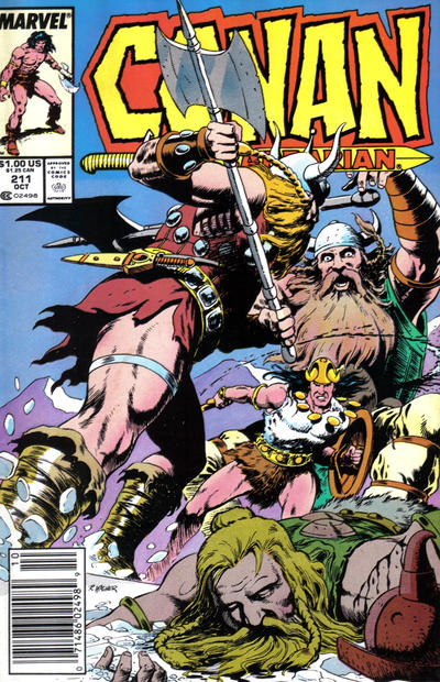 Cover for Conan the Barbarian (Marvel, 1970 series) #211 [Newsstand]