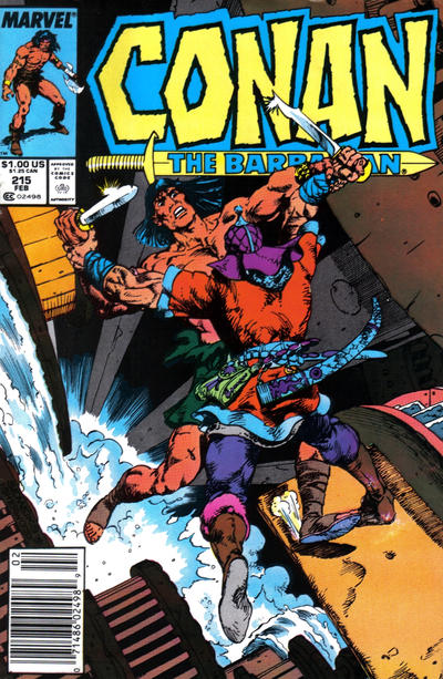 Cover for Conan the Barbarian (Marvel, 1970 series) #215 [Newsstand]