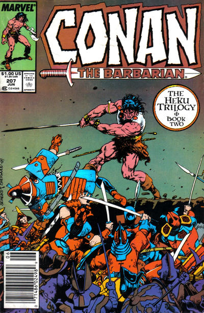 Cover for Conan the Barbarian (Marvel, 1970 series) #207 [Newsstand]