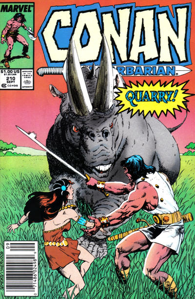 Cover for Conan the Barbarian (Marvel, 1970 series) #210 [Newsstand]