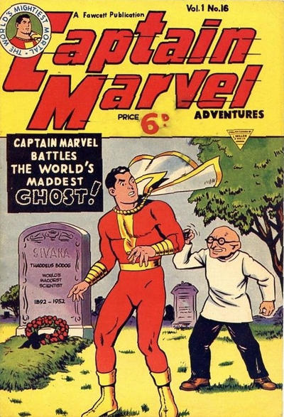 Cover for Captain Marvel [Captain Marvel Adventures] (L. Miller & Son, 1953 series) #v1#16