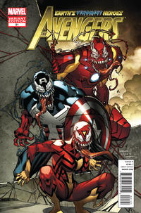 Cover for Avengers (Marvel, 2010 series) #21 [Venom Variant]