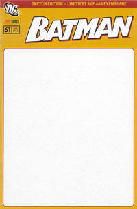 Cover Thumbnail for Batman (Panini Deutschland, 2007 series) #61 [Sketch Edition]