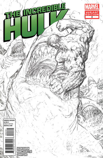 Cover for Incredible Hulk (Marvel, 2011 series) #2 [Direct Market Sketch Variant Cover by Marc Silvestri]