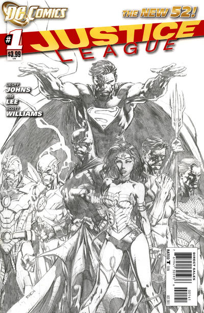 Cover for Justice League (DC, 2011 series) #1 [David Finch Sketch Cover]