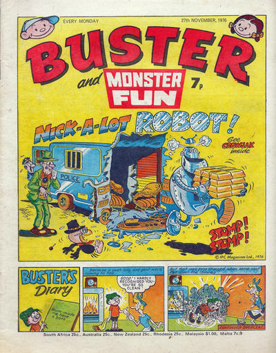 Cover for Buster (IPC, 1960 series) #27 November 1976 [837]