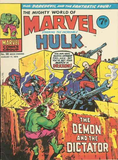 Cover for The Mighty World of Marvel (Marvel UK, 1972 series) #98