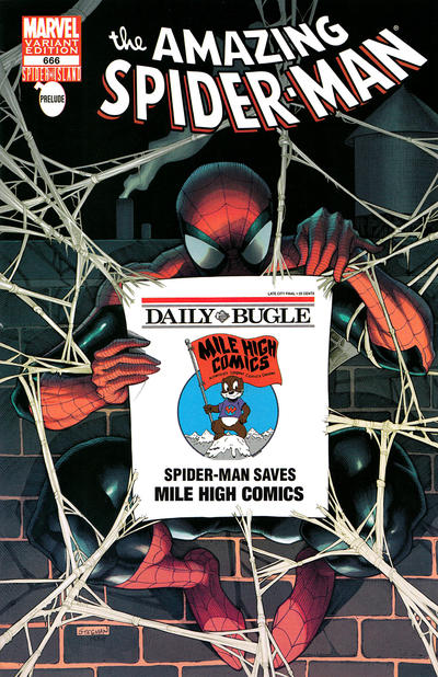 Cover for The Amazing Spider-Man (Marvel, 1999 series) #666 [Variant Edition - Mile High Comics Bugle Exclusive]