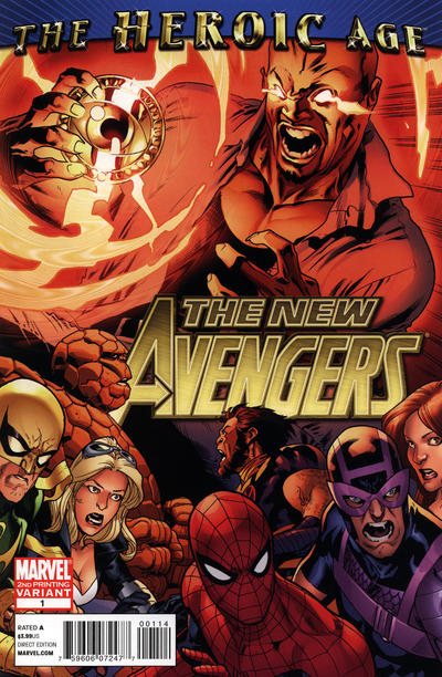 Cover for New Avengers (Marvel, 2010 series) #1 [Second Printing Variant Cover by Stuart Immonen and Wade Von Grawbadger]