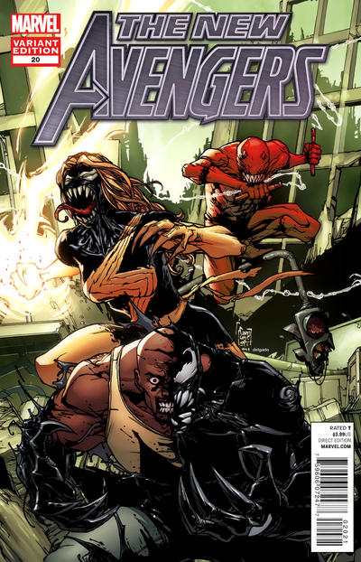 Cover for New Avengers (Marvel, 2010 series) #20 [Venom Variant Cover]