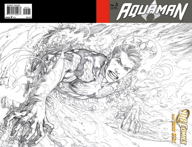 Cover for Aquaman (DC, 2011 series) #5 [Ivan Reis Wraparound Sketch Cover]