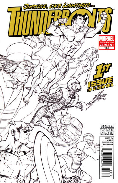 Cover for Thunderbolts (Marvel, 2006 series) #163 [2nd Printing Sketch Variant]