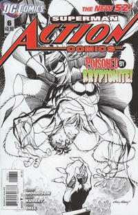 Cover Thumbnail for Action Comics (DC, 2011 series) #6 [Andy Kubert Black & White Cover]