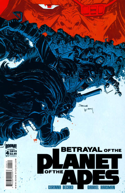 Cover for Betrayal of the Planet of the Apes (Boom! Studios, 2011 series) #4 [Cover B by Declan Shalvey]