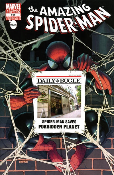 Cover for The Amazing Spider-Man (Marvel, 1999 series) #666 [Variant Edition - Forbidden Planet Store Exclusive]