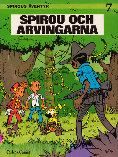 Cover for Spirous äventyr (Carlsen/if [SE], 1974 series) #7 - Spirou och arvingarna [3:e upplagan, 1987]