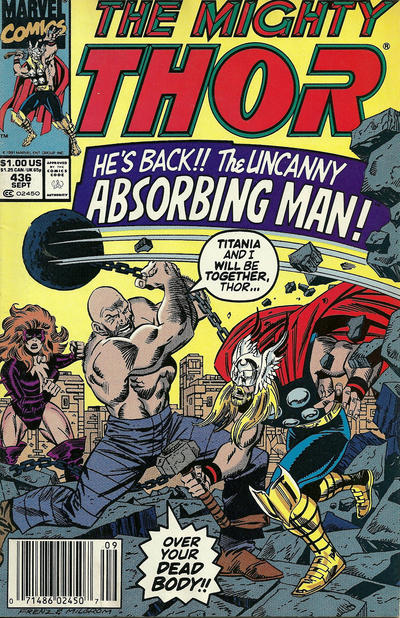 Cover for Thor (Marvel, 1966 series) #436 [Newsstand]