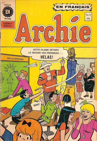 Cover for Archie (Editions Héritage, 1971 series) #9
