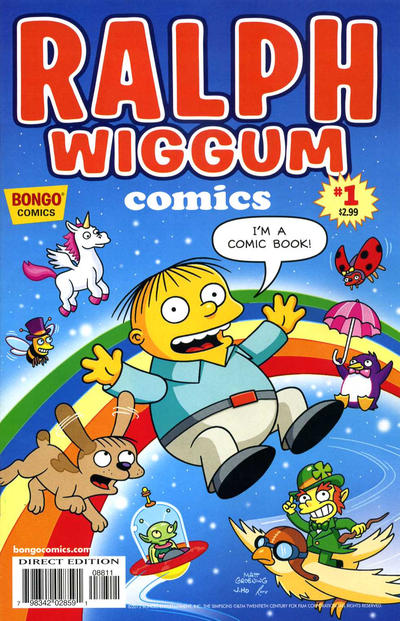 Cover for Simpsons One-Shot Wonders: Ralph Wiggum Comics (Bongo, 2012 series) #1 [Direct Edition ("I'm a comic book!")]