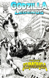 Cover Thumbnail for Godzilla Legends (IDW, 2011 series) #5 [Incentive Arthur Adams Black & White Variant Cover]