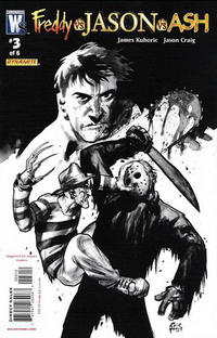 Cover Thumbnail for Freddy vs Jason vs Ash (of Army of Darkness) (DC, 2008 series) #3 [Second Printing]