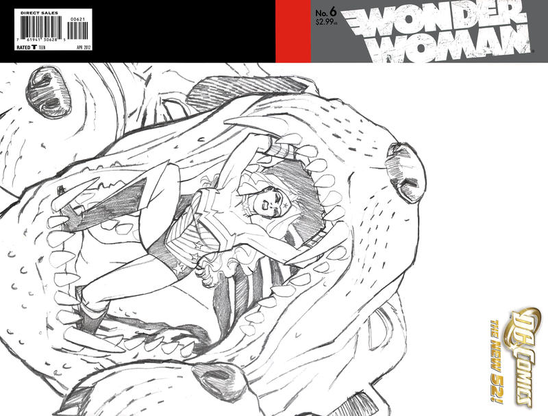Cover for Wonder Woman (DC, 2011 series) #6 [Cliff Chiang Wraparound Sketch Cover]
