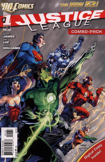 Cover for Justice League (DC, 2011 series) #1 [Third Printing Combo-Pack]