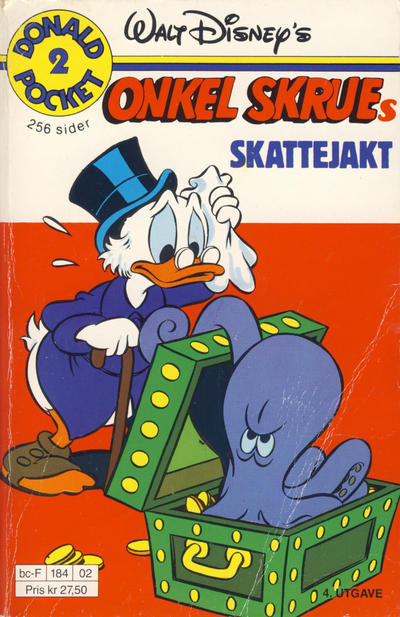 Cover for Donald Pocket (Hjemmet / Egmont, 1968 series) #2 - Onkel Skrues skattejakt [4. opplag Reutsendelse 184 02]