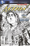 Cover for Action Comics (DC, 2011 series) #7 [Rags Morales Black & White Cover]