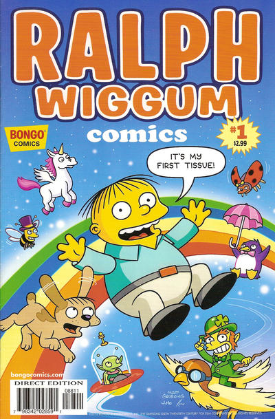 Cover for Simpsons One-Shot Wonders: Ralph Wiggum Comics (Bongo, 2012 series) #1 [Direct Edition ("It's My First Tissue!")]