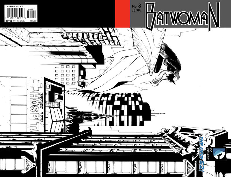 Cover for Batwoman (DC, 2011 series) #8 [Amy Reeder Black & White Wraparound Cover]