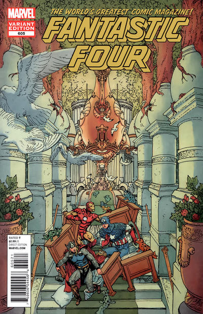 Cover for Fantastic Four (Marvel, 2012 series) #605 [Avengers Art Appreciation Variant Cover by Michael Kaluta]