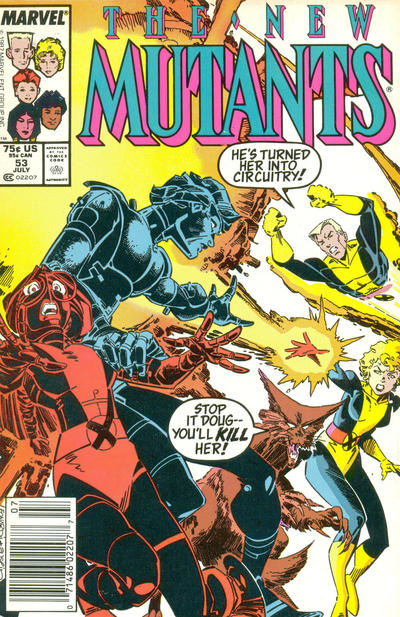 Cover for The New Mutants (Marvel, 1983 series) #53 [Newsstand]