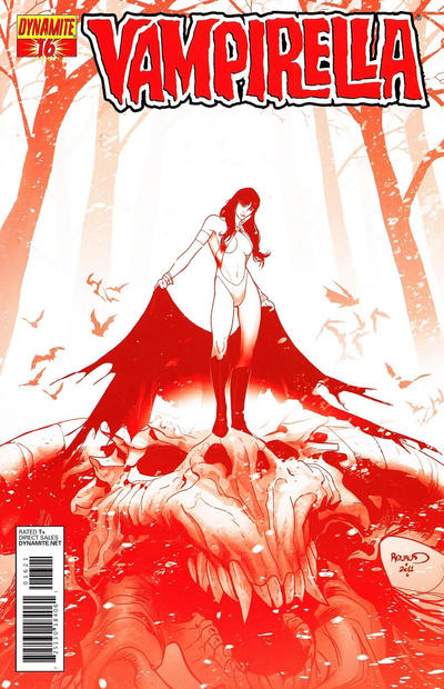 Cover for Vampirella (Dynamite Entertainment, 2010 series) #16 [Paul Renaud Blood Red Cover]