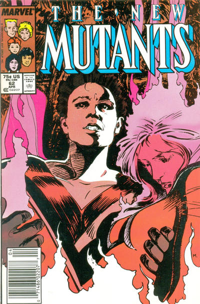 Cover for The New Mutants (Marvel, 1983 series) #62 [Newsstand]