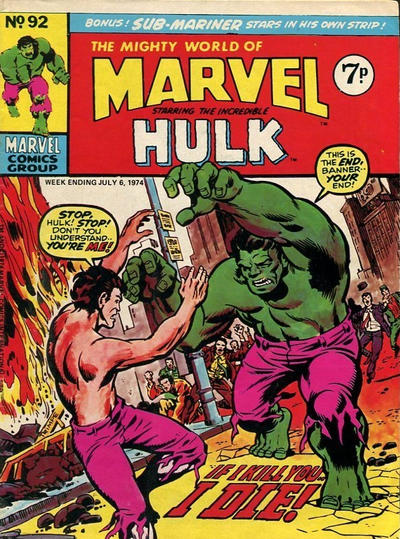 Cover for The Mighty World of Marvel (Marvel UK, 1972 series) #92