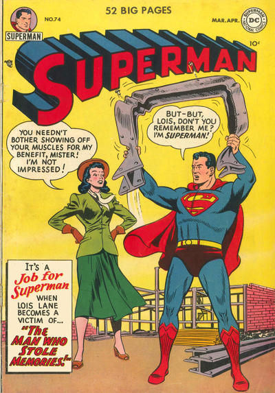 Cover for Superman (DC, 1939 series) #75 (74) [Misnumbered on Cover]