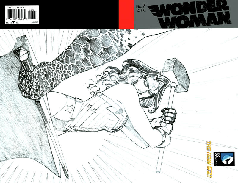 Cover for Wonder Woman (DC, 2011 series) #7 [Cliff Chiang Wraparound Sketch Cover]
