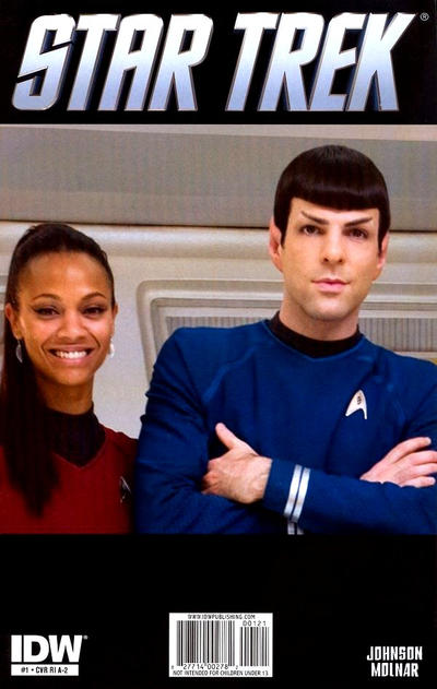 Cover for Star Trek (IDW, 2011 series) #1 [Cover RI  A-2 - Photo Variant featuring Uhura & Spock]