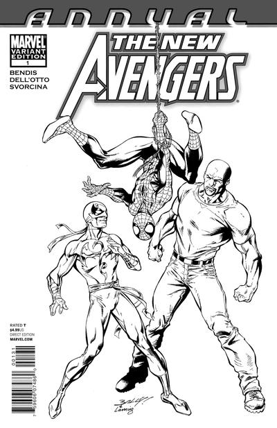 Cover for New Avengers Annual (Marvel, 2011 series) #1 [Sketch Variant Cover by Mark Bagley & Andy Lanning]
