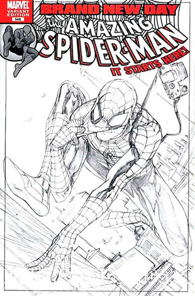 Cover for The Amazing Spider-Man (Marvel, 1999 series) #546 [Variant Edition - Steve McNiven Sketch Cover]
